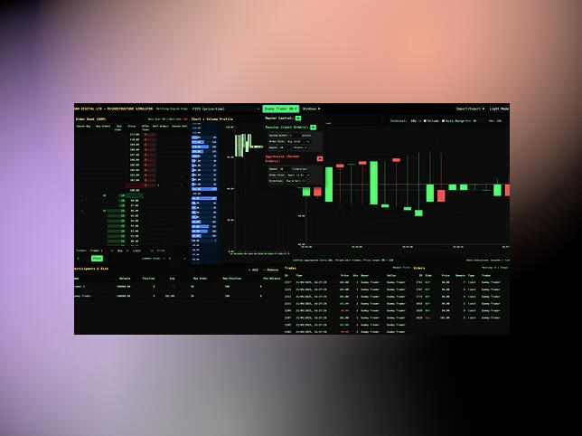 Key features: - Matching Engine Algorithms Selection - Dummy Trader - Multiple Participants